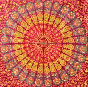 Aubusson Design Vintage reine ethnique tapisseries imprimé Mandala couverture jeter tenture murale maison drap de lit propagation Art décoratif - Product Image 3