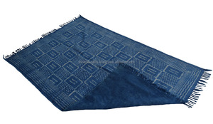 พรมผ้าฝ้ายทำมือสีฟ้าธรรมชาติงานแฮนด์เมด - Product Image 3