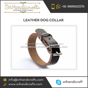 Black Color <b>Leather</b> Dog Pet <b>Cat</b> Puppy <b>Collar</b> with Adjustable Length - Product Image 1