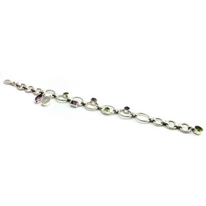Pulseras de Plata de Ley 925 con Dijes de Varias Formas y Piedras, Estilo Bohemia, para Mujer/Unisex, de Shri Ashapura Jewels, Ideales para Bodas y Fiestas Cristianas - Product Image 3