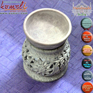 การออกแบบใบหินแกะสลักแกะสลักน้ำมันหอมระเหยเตาชาผู้ถือแสง - Product Image 3