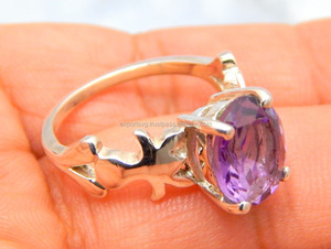 Awesome Classic Amethyst <b>Quartz</b> Gemstone 925 Sterling Silver High Quality Wedding Engagement <b>Ring</b> - Product Image 3