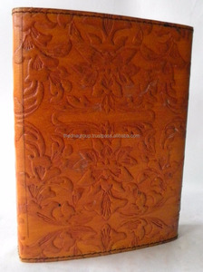 Diario de cuero con estampado floral con candado Cuaderno estampado de follaje hecho a mano para escribir, dibujar y regalar, negocios, uso - Product Image 3