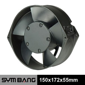 Ventilateur axial électrique sans balais à roulement à billes en plastique haute température SYMBANG A15055-DA 115V 150*55mm de Taïwan OEM - Product Image 2