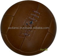 Ballon de football classique rétro personnalisable, cousu main, en cuir vintage, avec chambre à air en latex haute performance, durable