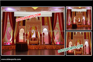 Mughal Wedding <b>Decorated</b> Stage Set Wedding <b>Mehndi</b> Stage Setup Indian Wedding Stages - Product Image 2