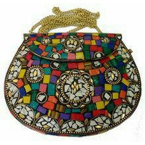Bolsa de mão artesanal vintage, bolsa mosaico de <span class=keywords><strong>metal</strong></span> latão - Product Image 2