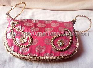 กระเป๋าคลัทช์ลูกปัดสำหรับงานแต่งงานของผู้หญิงชาวอินเดียกระเป๋าคาดเอวสุดฮอตกระเป๋าใส่เครื่องประดับของขวัญงานแฮนด์เมดกระเป๋างานเทศกาลศิลปะ - Product Image 5