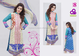 Costumes de pelouse en coton pakistanais traditionnels cousus pour adultes vêtements indiens - Product Image 2