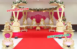 Mandap de Madera Tallado a Mano para Bodas, Mandaps de Madera para Bodas Hindúes, Nuevo Diseño de Mandap de Madera de Teca, Decoración de Bodas, Suiza - Product Image 2