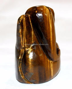 Estatua de Ganesha hecha a mano, figura de ojo de Tigre, piedra preciosa tallada, grabado religioso hecho en La India para decoración de Navidad - Product Image 2