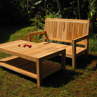 Banco de asiento profundo para exteriores, mesa de madera maciza de teca, por fabricante de muebles de indonesia