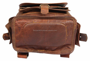 Mochila de viajero de piel auténtica 100% al por mayor, mochila de viaje hecha a mano para hombre y mujer, bolsas de color marrón, mochila para ordenador portátil al por mayor - Product Image 4