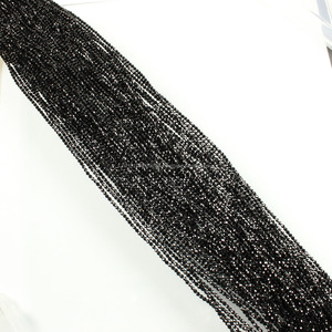 Perles rondes facettées en spinelle noir de Sunrise Jewellers, micro-perles de 2 mm, qualité AAA, coupe israélienne, brin de 13 pouces pour la fabrication de bijoux, vente en gros - Product Image 6