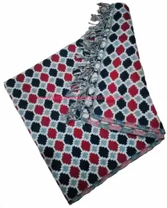 Nepali Dhaka-Shawl (Yak Shawl) Thủ Công Mỹ Nghệ Phụ Nữ Hạnh Phúc-Thương Mại Công Bằng Các Loại Len Màu + HWH-NS4 Acrylic Unisex NP