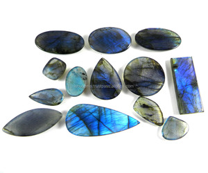 En gros 102.2 Gms Bleu Labradorite 13 Pièces Taille Libre Cabochon Pierres Précieuses En Vrac Pour La Fabrication De Bijoux - Product Image 2