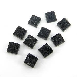 Gema Natural para fabricación de anillos, gemas sueltas cuadradas de 6x6mm, 1,2 Cts, color negro - Product Image 1