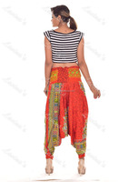 Pantalon Harem Vintage Femme, Style Bohème Indien Imprimé, Coupe Palazzo Hippie, en Coton Léger, Taille Élastique, Grande Taille, Décontracté