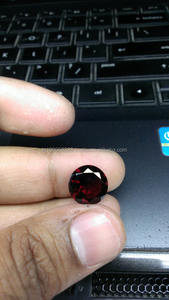 Grenat rouge zambien naturel 12*12mm forme ronde coupe pierre précieuse en vrac - Product Image 3