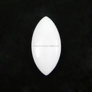 Marquise Cabochon Natural White King 14X28mm Gemstone For Jewelry Making