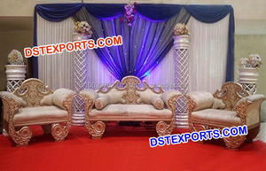 Conjunto de sofás de diseño para boda asiática, conjunto de sofás antiguos para boda, modernos, de dos plazas - Product Image 5