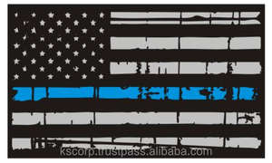 Custom Blue Line <b>Reflective</b> Waterproof Eco-friendly PVC Luxury Police Flag Tatted Tats Decals for Cars Vehicles Glossy Finish - Product Image 4