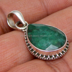 Emeraude 925 argent Sterling Style classique pendentif numéro motif breloques pour les mariages des femmes pendentifs de mode et breloques - Product Image 2
