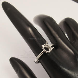 10x12mm Oval 925 Sterling Silver Gemstone Designer <b>Indian</b> Wedding & Party Unisex Jewelry <b>Ring</b> Semi Mount Setting - Product Image 1