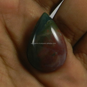 อัญมณีลูกแพร์ Cabochon 19X28มม. สำหรับเครื่องประดับ6.35คุณภาพที่ดีที่สุด IG0768 Gms เลือดธรรมชาติอาเกต - Product Image 3
