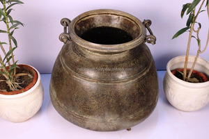 Jardinière en Bronze de couleur Antique en laiton indien fait à la main, 23.5x24.5 pouces AMP-14 - Product Image 3