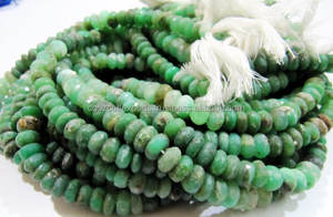 ลูกปัดกลมคริสโซเพรสธรรมชาติลูกปัดแก้วสีเขียวทรงแบนผลิตจากผู้ผลิตชั้นนำ - Product Image 5