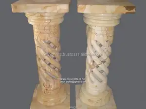 Pedestal Stands Burma Teak Marble