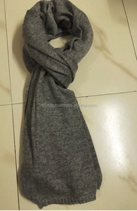 Long Plain Style Pure Cashmere Wool <b>Knitted</b> <b>Scarf</b> Winter Accessory for Muslims - Product Image 3