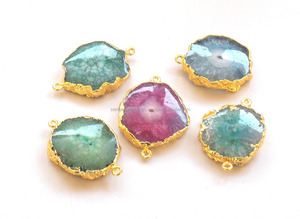 ธรรมชาติพลังงานแสงอาทิตย์ควอตซ์อาเกตชิ้นหลายอัญมณีค้นหาเครื่องประดับทําทองชุบ Charm BEZEL เชื่อมต่อ Link - Product Image 2