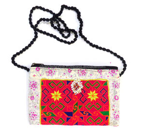 Banjara kutchi กระเป๋าคลัทช์แฮนด์เมดสไตล์วินเทจปักโลโก้สไตล์โบฮีเมียนทันสมัยซิปซับในผ้าฝ้าย - Product Image 5