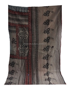 Jeté Rali ethnique de taille double à la main Kantha Gudri Vintage Stripe Style - Product Image 4