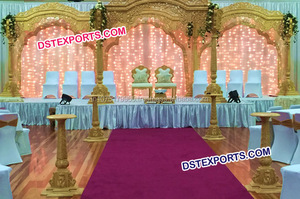 Designer Carved Wedding Mandap Traditional Indian Wedding Handcarved Wooden Mandap, Heavy Carving Wedding Wooden Mandap Set USA - Product Image 6