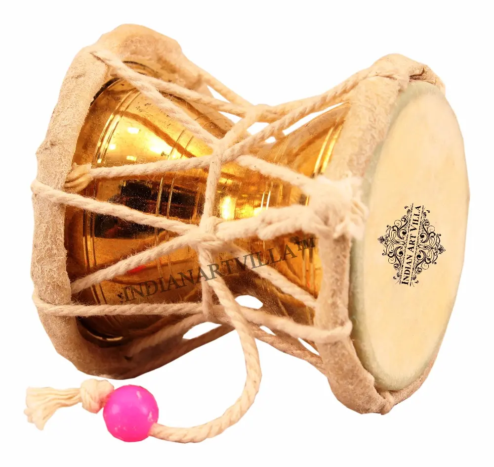 Indian Art Villa Handgemaakte Messing Pellet Drum Damaru Decoratieve Gift Item Shiv Damaru Occasionele Gift
