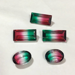 Piedra preciosa suelta de corte normal y elegante de cuarzo doblete natural para hacer joyas multicolor de alta calidad al mejor precio - Product Image 1