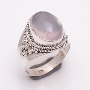 ขายส่งเครื่องประดับขาย925เงินสเตอร์ลิงโรสควอตซ์แหวนแฮนด์เมดปลีกย่อยเครื่องประดับจำนวนมากขายส่งแหวนเงินซัพพลายเออร์ - Product Image 1