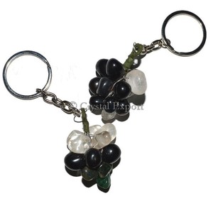 Green <b>Jade</b> Tumbled Grapes Key <b>Rings</b> : Stone Keyrings - Crystal Export - Product Image 3