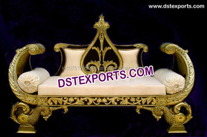 Sofá Dorado de Dos Plazas para Bodas, Sofá de Metal Dorado con Chapado en Oro para Bodas Indias, Fábrica DST Exports Reino Unido - Product Image 2