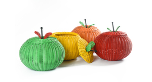 High Quality apple Shape <b>Wicker</b> Fancy Storage <b>Basket</b> With Simple Elegant Modern Design From Cirebon West Java Indonesia - Product Image 2