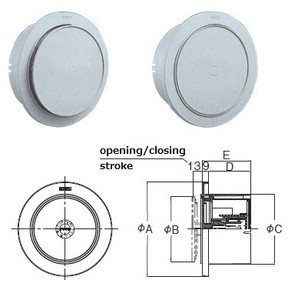 Système de ventilation d'air fiable et gris argenté NASTA avec interrupteur à poussoir et registre fabriqué au Japon - Product Image 4