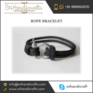 Achetez un bracelet en corde noire fumée auprès d'un exportateur agréé à un prix raisonnable, une création artisanale magique. - Product Image 1