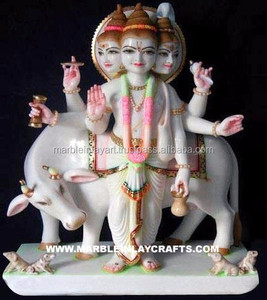 Pure Makrana Marble Dattatreya Statue - Product Image 1