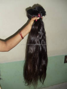 Extensiones de cabello humano liso REMY indio Virgen sin procesar para trenzas de India - Product Image 2