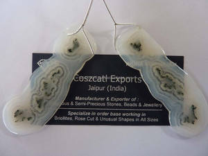 Belles paires de perles de quartz solaire blanc naturel les plus fines - Product Image 2