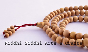 Riddhi Siddhi Sandal Wood Carving Round Golden Yellow Beads-Wooden Souvenirs From Rajasthan Box Packed - Product Image 5