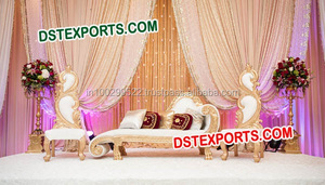 Conjunto de sofás de Maharaja para boda asiática, muebles de escenario Mehandi de rey, lo último en muebles hermosos de boda - Product Image 6